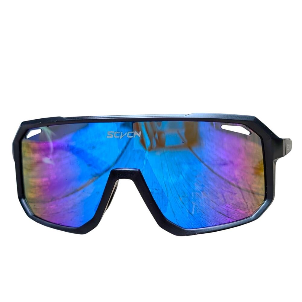 New SCVEN Cat. 3 Mirrored Sport Sunglasses Black Frame